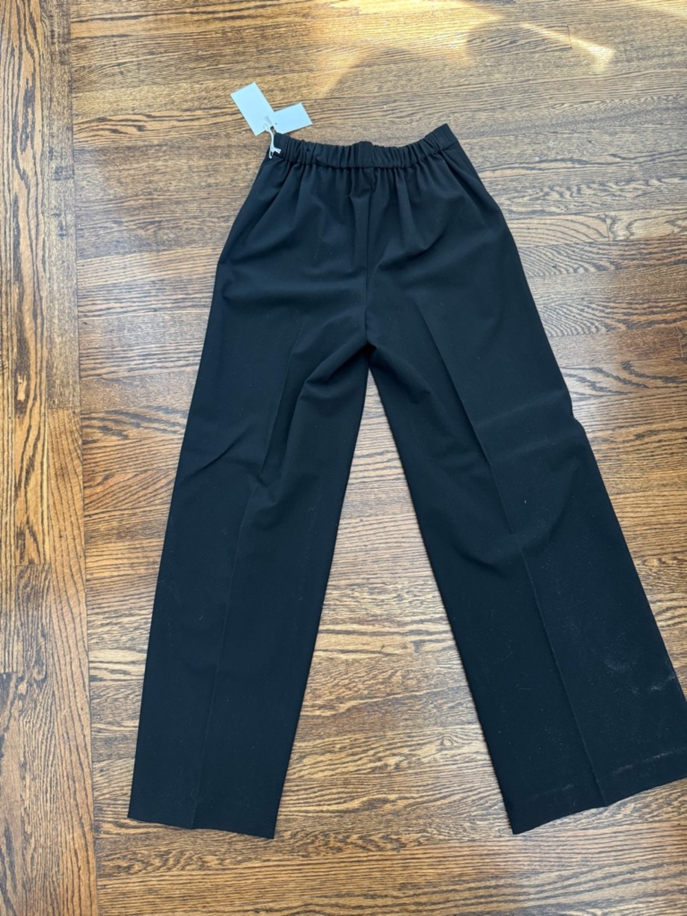 Women’s Black Elastic-Waist Dress Pants